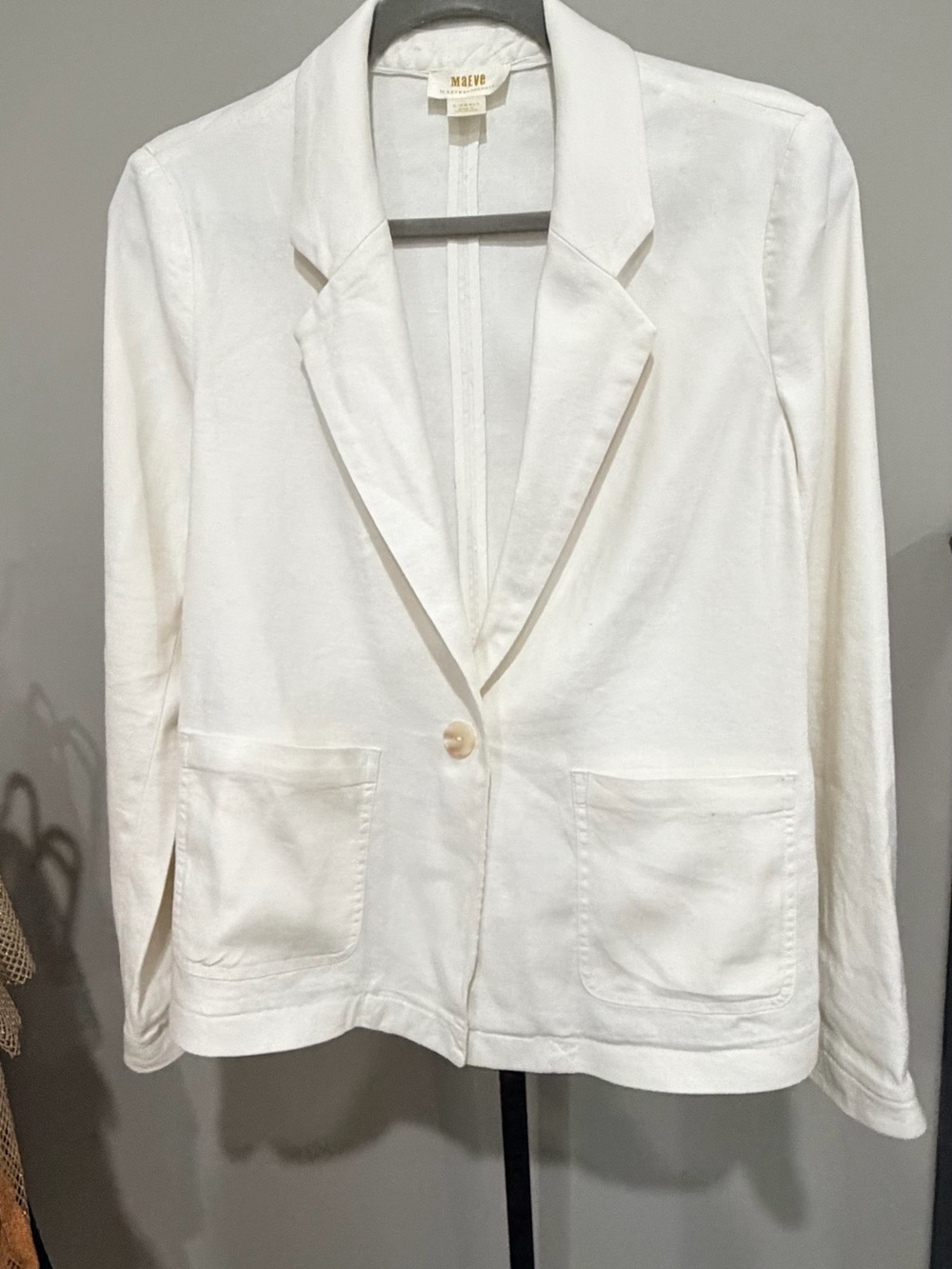 Anthropolgie Maeve Women's White Single-Button Blazer